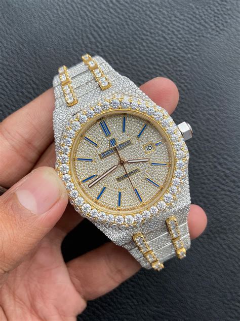 fully iced out fake watches|moissanite iced out watches.